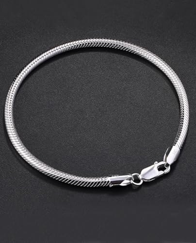 Men's S925 Sterling Silver Bracelet, Casual Elegant Men's Jewelry, Snake Cuff Chain Bracelet Large to Small Sterling Silver Gift for Men3