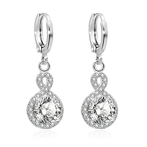 KristLand - Dangle Creolen 18K Vergoldet Infinity Love Dangle Mit Zirkonia Schmuck für Damen Mädchen Damen Cover