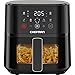 Chefman Air Fryer – 3.75L Compact Airfryer for Quick, Easy Meals, Features Hi-Fry Technology for Extra Crisp, Easy-View Window, Touch Controls with 4 Presets, Nonstick & Dishwasher Safe Basket - Black
