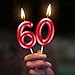 Red Number 60 Candle Happy Birthday 3D Number Candles for Birthday Cake Party Decoration Wedding Anniversary Celebration Supplies