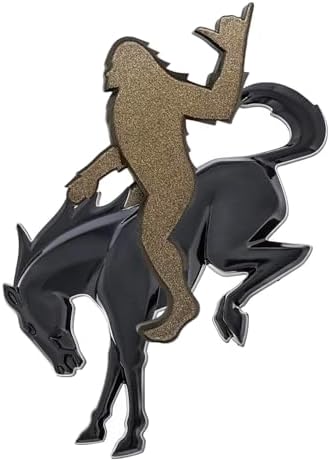 Add-A-Sasquatch Black and Bronze Emblem Overlay Decal for Bronco, 3x4 Inch, 3M Adhesive, Off-Road Vehicle Customization Accessory (Sasquatch Riding Bronco Set#2)