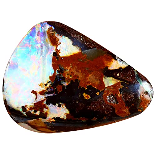 Opale Boulder naturelle 8.08 ct, cabochon multicolore certifiable sans traitement