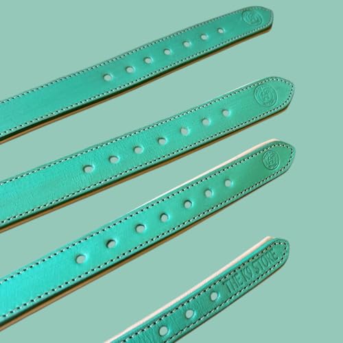 Image of High Graded Premium Leather Dog Collar- Dog Collar for Large Dogs, Dog Collar for Med, Dog Collar Belt (Green, Size Neck - Medium (14.5-18.5 Inch))