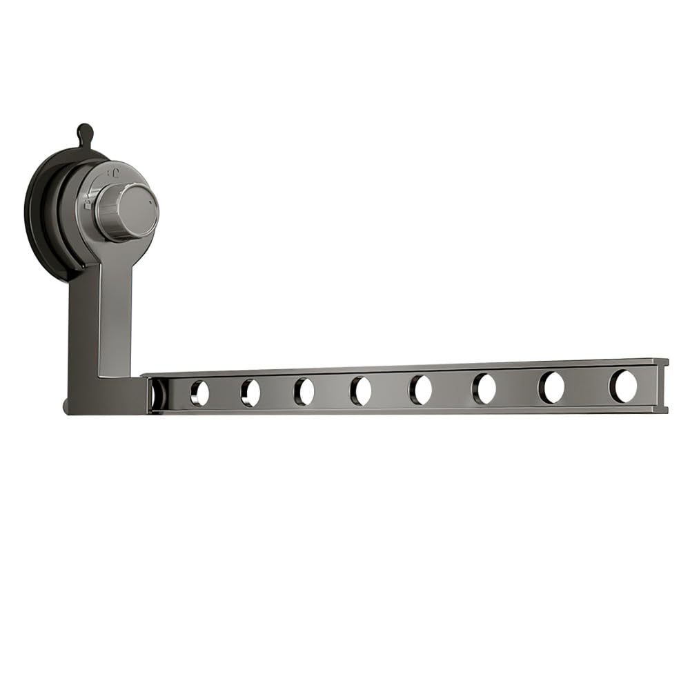 MiOYOOW Étendoir Mural Pliable, Séchoir à Linge à 90°, Porte-Vêtements Portable en Alliage d'aluminium avec Ventouse sans Perforation pour Buanderie, Salle De Bain, Chambre à Coucher