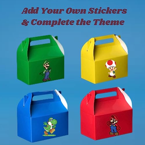 Hammont Party Favors Paper Treat Boxes (10 Pack) Blue Colored Paper Containers & Boxes Treat Container Cookie Boxes Cute Designs Perfect for Parties and Celebrations 6.25" x 3.75" x 3.5" - Thumbnail 5