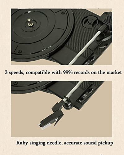 Tourne-disque vinyle sans installation complexe avec haut-parleurs intégrés