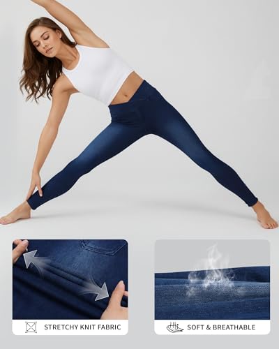 CLOZOZ High Waisted Women Jeans Crossover Jeggings for Women Trendy Leggings with Pocket Denim Pants Casual Pull On Jeans3