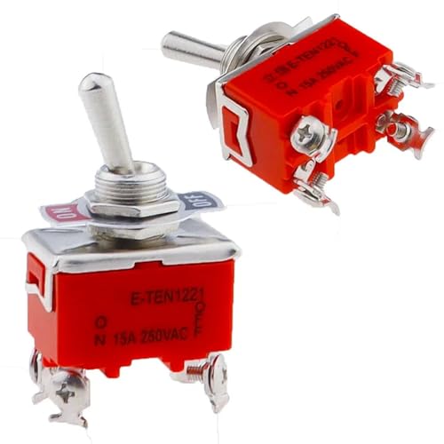 Interruptor de palanca 15A 250V de 2 pines modelo 1121 para control ON-OFF de un circuito 5