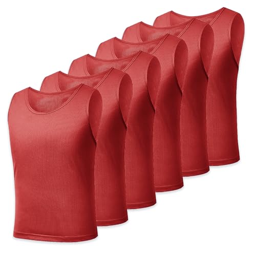 Image of 6 Pack Pinnies for Adult /Youth /Kids, Sports Pennies for Soccer Basketball Football Team, Scrimmage Practice Jerseys