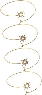 WBDWWTD 4 pièces Bijoux Manchette Soleil Lune Bracelet Or Bras Bracelets Bracelets s pour Femmes métal supérieur Accessoires tempérament Miss