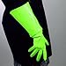 DooWay Women Fashion Long Leather Gloves Faux Leather PU Wide Loose Sleeve for Costume Cosplay Party Fluorescent Green 50cm 20