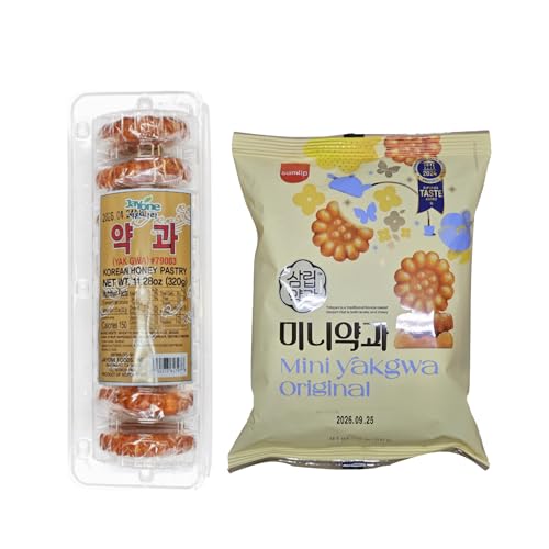 Korean Traditional Sweet YakGwa, Jay One Regular and Smlip Mini Size, Party Snack Box (Regular + Mini Combo)