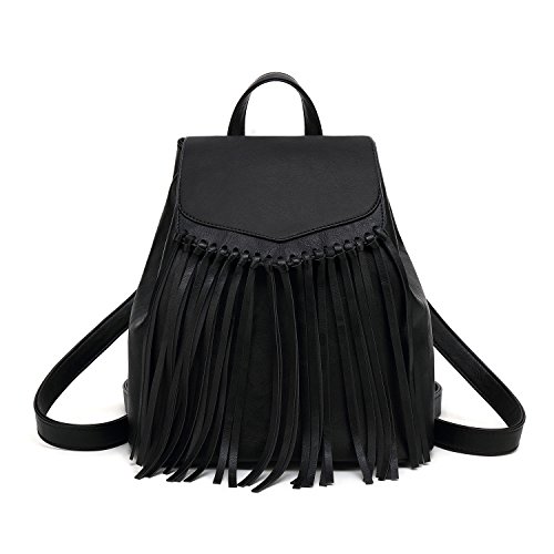 black fringe backpack