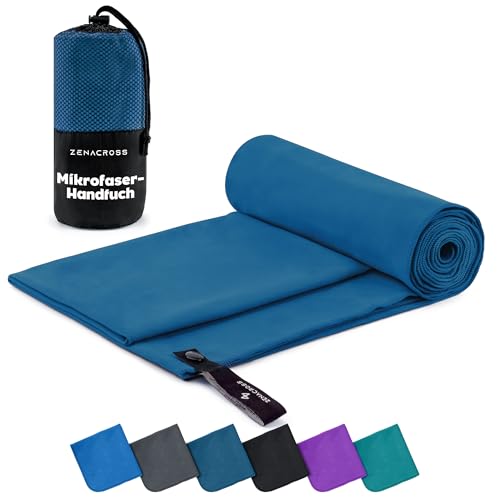 ZENACROSS Mikrofaser Handtuch - Schnelltrocknendes und vielseitiges Fitness Handtuch - Sporthandtuch Größen XS - 50 x 30 cm - Marineblau