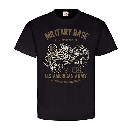 Alfashirt US American Army t-shirt grand imprimé USA car track noir