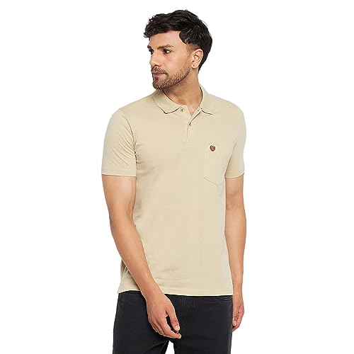 Image of Duke Stardust Men Polo Neck Half Sleeve Cotton T-Shirt (SD49 Sand XL)