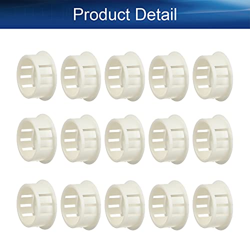 Image of Heyiarbeit 50pcs Hole Plugs 7 /8 inch / 22mm Nylon Plastic Round Snap in Type Locking Hole Tube Furniture Fencing Post Pipe Insert End Caps White Tone