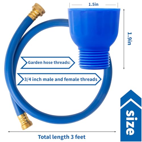 Image of Garden Hose to Antifreeze Bottle Adapter Kit (2 Pcs), Allows Easy and Leak-Free Pouring Of Antifreeze from Buckets To RVs, Trailers,Campers and Boats,All-in-One Male and Female Twist Connect Adapter