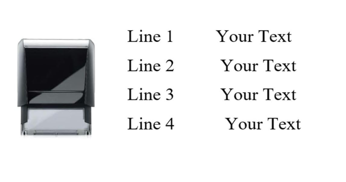 4 Line - Personalised self Inking Stamp - 46 x 16 mm