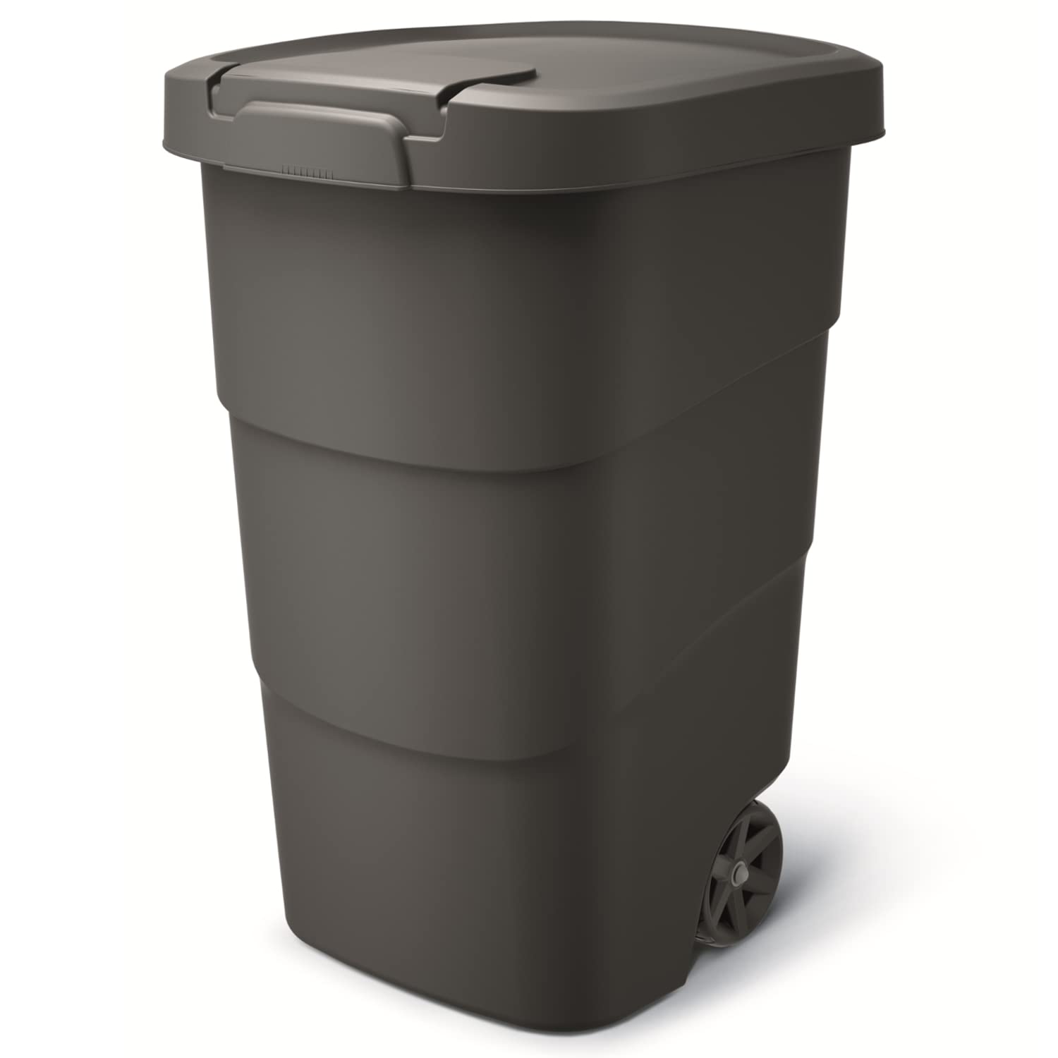 Prosperplast Wheeler 95L - Cubo de basura universal con ruedas y tapa, color negro