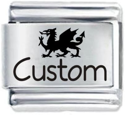 JSC JewelleryPersonalised Custom Made Welsh Dragon Italian Charm - fits all 9mm Italian Style Charm Bracelets