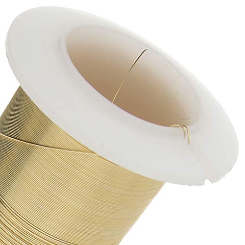 Image of The Beadsmith Wire Elements 30-Gauge Lacquered Tarnish-Resistant Copper Wire for Jewelry Making, 50 Yard, 45.72 Meter Spool (Gold)
