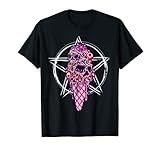 Aesthetic Emo Skull Ice Cream Cone Goth Pink Pentagram Women T-Shirt