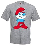 schlumpf t shirt Rundhalsausschnitt mit Baumwolle/Lycra Ripp