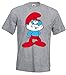 TRVPPY Herren T-Shirt Modell Papa Schlumpf - Grau-Meliert 3XL