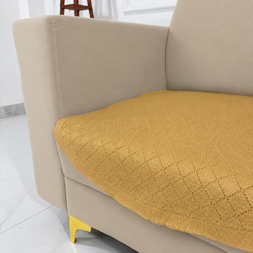 Image of Homerz Premium 'Surya Series' Sofa Cover | Stylish Sofa Protector | Net Fabric | Anti-Stain & Washable Slip Cover Exact Size Antislip (New Jerry Chikku, 1 Seater, Only Seat Cover)