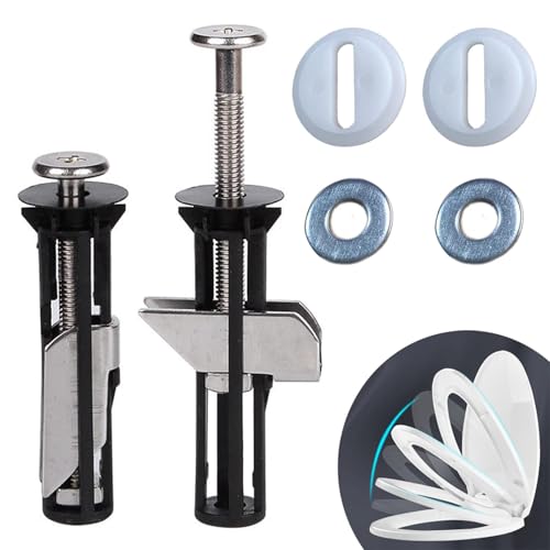 2 Stück Neu Toilettensitz Schraubensatz, Universal Lang, Edelstahlmutter Schraube, Einfach zu installieren, Toilettensitz-Ersatzteil-Kit (Screws-JS2)
