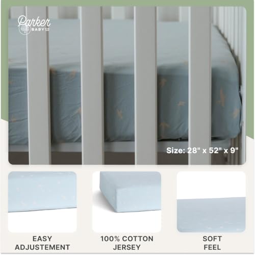Image of Parker Baby Soft & Durable Fitted Baby Crib Sheets | Snug Fit for Standard Crib Mattresses | Machine Washable, Fade-Resistant & Modern Nursery Designs