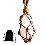 OIXEYA Collana in pietra naturale di cristallo di rocca, ciondolo di cristallo di rocca, collana di pietre terapeutiche, pietre preziose per Donna, gioielli Reiki, Natale, San Valentino
