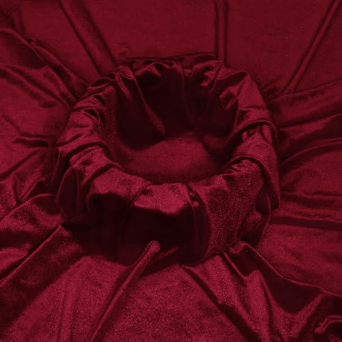KKJIAF Burgundy Stretch Velvet Fabric 60 Inch Wide, 2 Yard Soft Stretchy Fabric for Sewing Clothes, Apparel, Costume, Crafts - 90% Polyester 10% Spandex by KKJIAF - Image 2