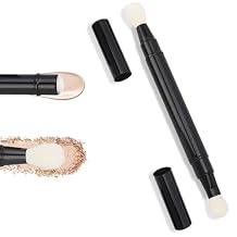 TARSHYRY Professional Double Head Eyeshadow Brushes Cosmetic Tool, Retractable Portable Double Ended Eye Makeup Brush for Outdoor Travel Black