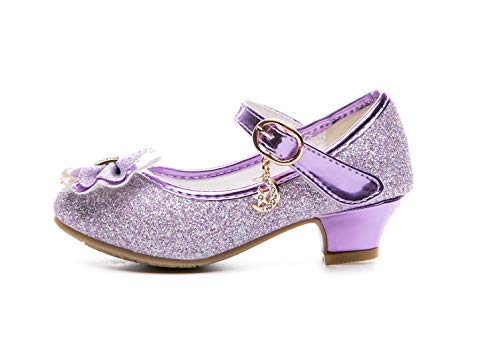 Girls Glitter Flower Wedding Bridesmaids Mary Jane Pump Low Heel Party Princess Dress Shoes for Kids2