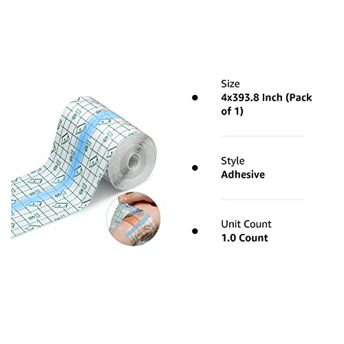 Transparent Dressing Adhesive Bandage Waterproof Bandage Clear Adhesive Bandages Stretch Tape For Tattoos Swimming (3.94 Inch X 10.94 Yard) #TOP7