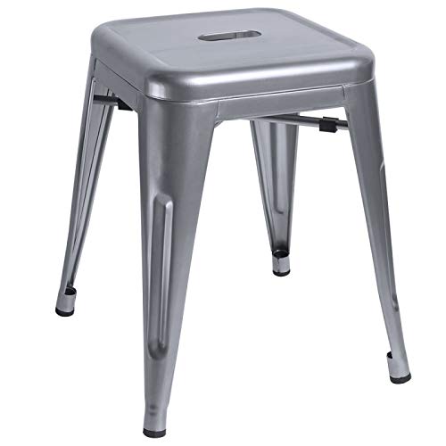 Regalos Miguel - Taburetes Pequeños - Taburete Torix Pequeño - Gris Metalizado - Envío Desde España