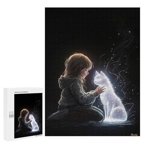 Puzzle 500 pièces chat pour adulte et ado, portrait mystique