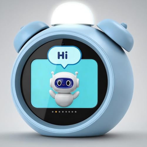 VoxNimbus AI Kids Alam Cleck with Voice Control, Children's Focus Ready to Rise Sleep Trainer, AI Assistant Smart Cleck, Sound Machine OK to Wake for Toddlers Kids, Digital Partner for Girls Boys
