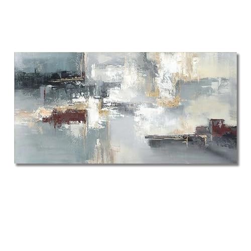 Affiche de peinture abstraite grise moderne 80x160 cm pour salon
