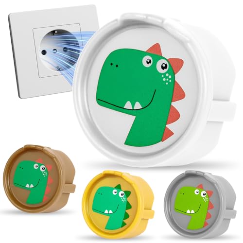 Hotut 4 Unidades De Enchufes Tipo F De Silicona, Protección Decorativa Contra El Polvo, Cubierta Protectora Contra El Polvo Dinosaurio, Hogar Niños Protección Eléctrica