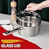 MICHELANGELO Saucepan Set 3 Sizes, Stainless Steel Sauce Pan with Lid, Tri-Ply Bottom Sauce Pot Set, Nonstick Saucepan, Induction Compatible, 1QT & 2QT &3QT