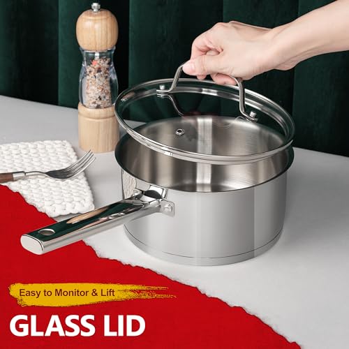 MICHELANGELO-Saucepan-Set-3-Sizes-Stainless-Steel-Sauce-Pan-with-Lid-Tri-Ply-Bottom-Sauce-Pot-Set-Nonstick-Saucepan-Induction-Compatible-1QT-2QT-3QT