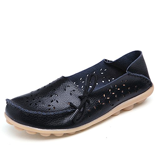 Alicegana Women's Comfortable Shoes Loafer Casual Leather Natural Driving Fashion Flats Breathable Nurse Walking Ladies Slip On Shoes