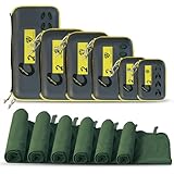 YELLOW JACKET Camping Towel with EVA Case, Microfiber Travel Towel Fast Drying Lightweight, Compact & Ultra Soft Towels for Sports, Beach, Gym, Backpacking, Hiking and Yoga (59' x 30', Army Green)