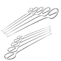Grillspieße 10er Set – 210mm Schaschlikspieße aus Edelstahl - Fleischspieße, Made in Germany