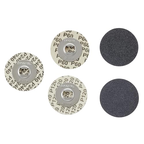 Dremel EZ Lock Multi Sanding Disc Pack, (2) 60-Grit, (2) 120-Grit, and (1) 240-Grit Sanding Discs for Rotary Tools (EZ414SA)