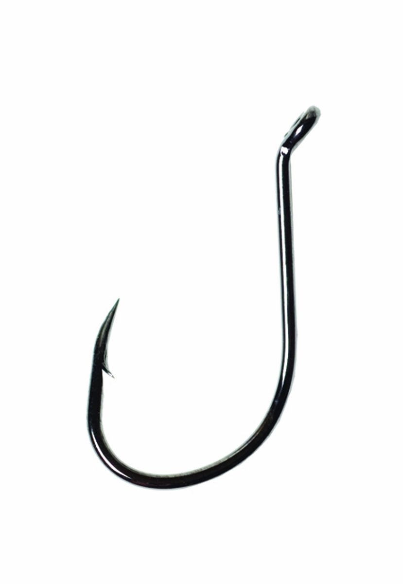 Eagle ClawEagle Claw Lazer Sharp Long Shank Octopus Hook, Offset Up Eye, Barbed, Size 4/0, Medium Wire, 34 Hooks, Platinum Black (L2BUH-4/0)
