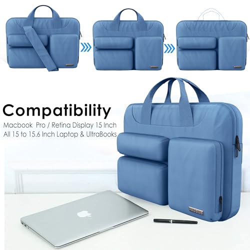 Image of Probus 360 Protective Laptop Shoulder Bag for 15.6 Inch Laptop /MacBook /Chromebook /Notebook Water Resistant Sleeve Case Cover Office Bag - Sky Blue